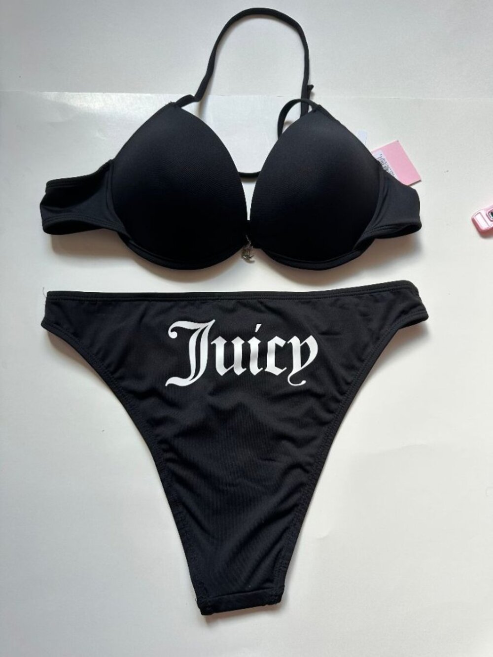 NWT Juicy Couture Women's Push Up bra 2 PC Bikini Bathing Suit Size LARGE